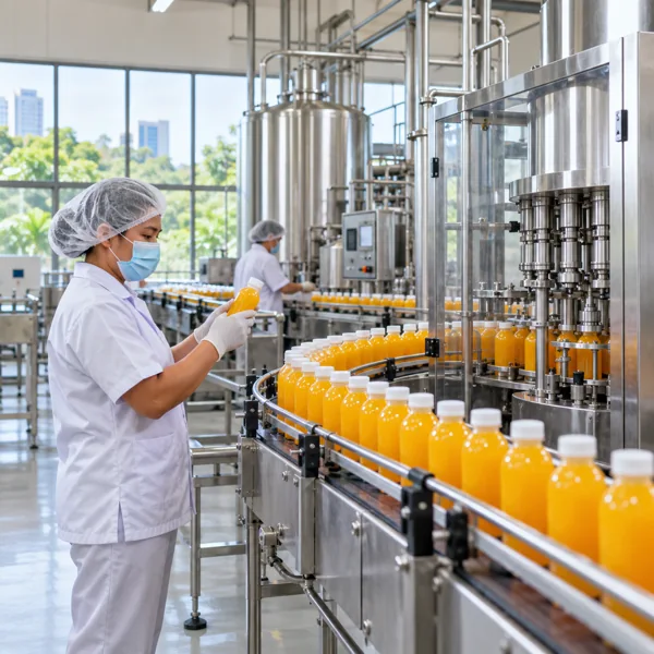 Hygienic stainless steel food and beverage production line